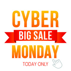 Cyber monday, big discount banner on a white background.