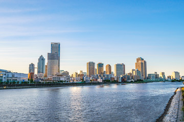 東京の都市風景 隅田川ウォータフロント(隅田川テラス)