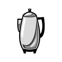 Obraz premium Electric kettle color flat isolated on white icon