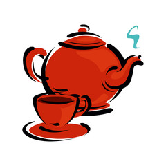 cup kettle red