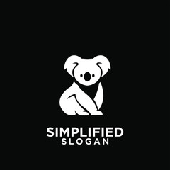 koala black logo icon design vector © Alpha Vector