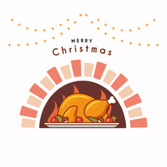 Illustration of baked turkey for Christmas
