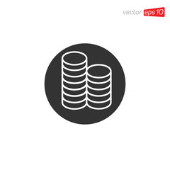 Coin Money Icon Design Vector