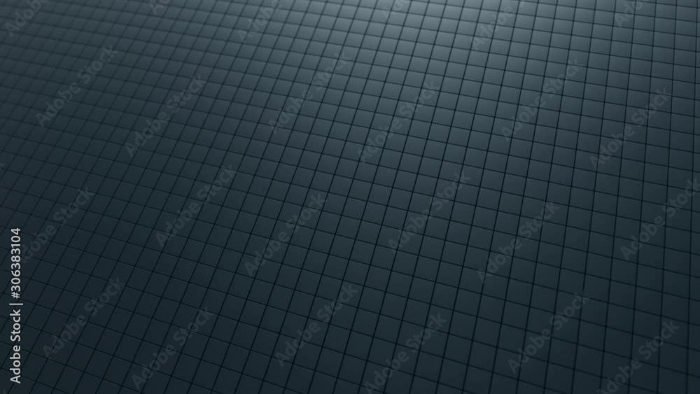 Poster abstract wave background with a black moving cubic surface. geometric concept with random boxes or c
