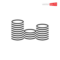 Coin Money Icon Design Vector