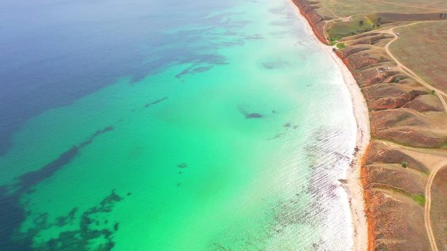 Aerial view of amazing cliffs in sunny day - Old Head of Kinsale, Ireland Krym