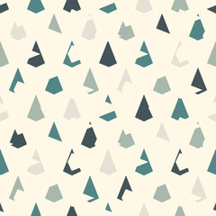 Obraz premium Seamless geometric pattern. Repeated mini triangles. Grunge scales or scallop texture. Kite shapes. Shabby digital paper