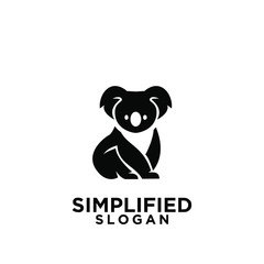 koala black logo icon design vector