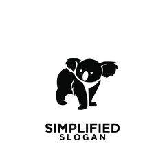 koala black logo icon design vector © Alpha Vector