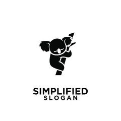 koala black logo icon design vector © Alpha Vector