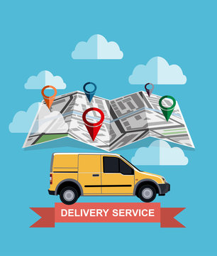 Delivery service and courier parcel collection flat illustration concepts. Modern flat design concepts