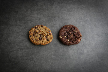 cookies chocolate isolated on gray background  