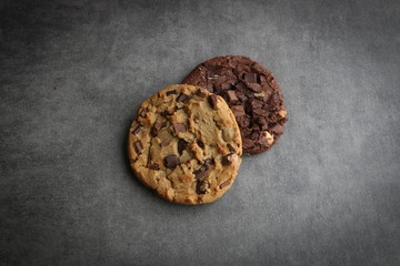 cookies chocolate isolated on gray background  