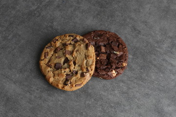 cookies chocolate isolated on gray background  