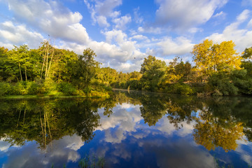 Lake in autumn forest