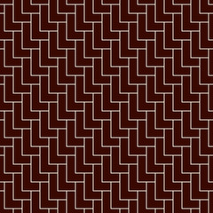 Fototapeta premium Asian ornament with repeated scallops. Triangular scales motif. Seamless surface pattern with polygons. L shape blocks