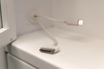 special lockable cabinet with chargers for mobile phones