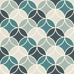 Gardinen Überlappende Kreise abstrakten Hintergrund. Blütenblätter Motiv. Nahtloses Muster mit klassischer heiliger geometrischer Verzierung © funkyplayer