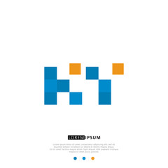 KY K Y Logo Monogram with Blue and yellow Colors. modern letter logo design