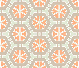 Abstract geometric seamless pattern.  Ornamental geometrical background. Mosaic, tail. Wrapping paper. Vector illustration.          