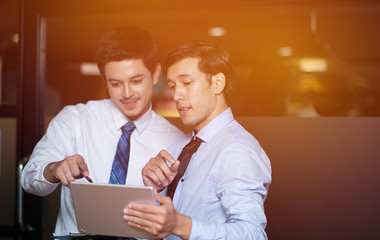 Asian business man office meeting, Business corporate team training, Young creative coworker asian man at workplace.