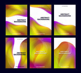 Obraz premium Set of covers. Abstract vibrant modern color design. Blurred texture of gradients. Background for banner, flyer, business card, poster, wallpaper, brochure, smartphone screen, mobile application.