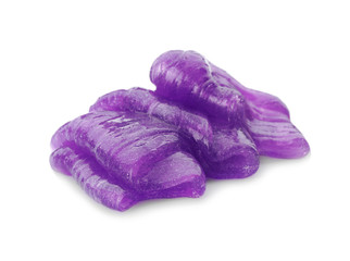 Purple slime isolated on white. Antistress toy