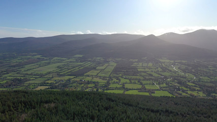 View over the Galtee Mountains and glen of aherlow in County Tipperary, Ireland