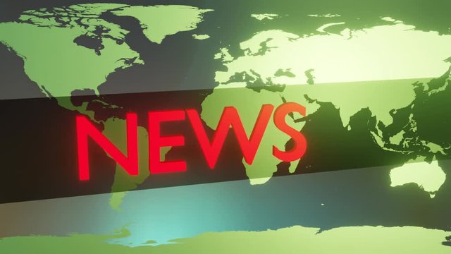Broadcast news green earth Title Screen Loop. Seamless news room background.