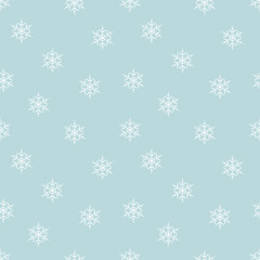 Seamless pattern with snowflake. Winter season background with snowfall. Christmas and New Year holiday print