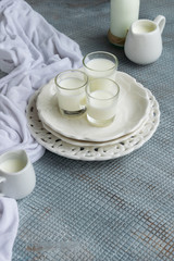 Fototapeta na wymiar Fresh milk beverage. Healthy nutrition ingredient, dairy themes