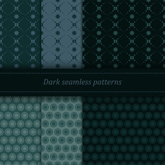 Set of dark geometrical pattern.