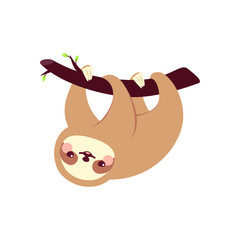 Cute sloth illustration © elysart