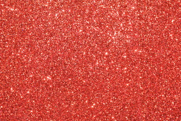 Fototapeta premium Beautiful Abstract Sparkle Glitter Lights Background. Red Scarlet. Shine Bokeh Effect. For party, holidays, celebration.