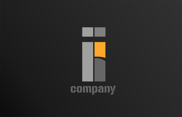 letter i alphabet icon logo shape for business company design