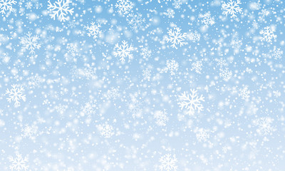 Snow background. Winter snowfall. Vector.