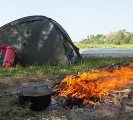 Campsite near the river
