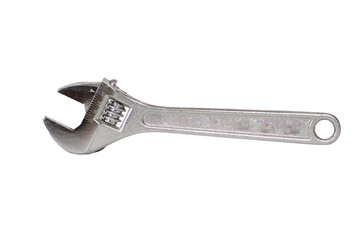Adjustable wrench on white background