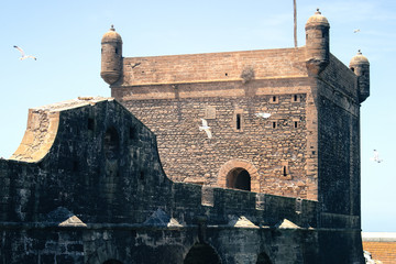 Fort (Skala) of Essaouira in Morocco with beautiful morning sunlight