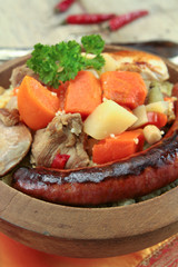 plate of royal couscous with lamb chicken and merguez