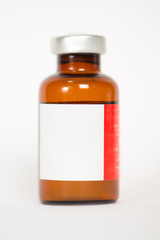 Brown Injection vials on white