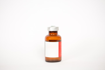Brown Injection vials on white
