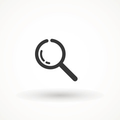 Magnify icon. Magnifying glass icon, vector magnifier or loupe sign. Search vector, magnifying glass pictogram. Zoom symbol.