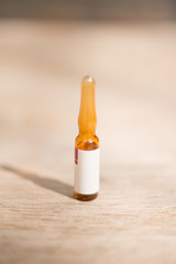 Injection vial show medical background