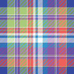 Madras color check plaid seamless pattern