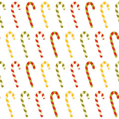 Candy cane seamless pattern on white background
