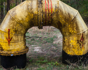 Yellow arch-shaped pipe (tube)