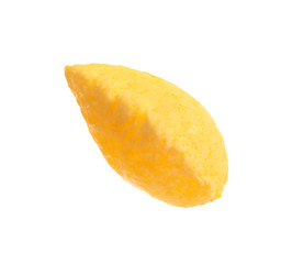 Tasty crispy corn flake isolated on white