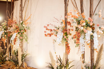Brown vintage  wedding flower background