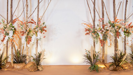 Brown vintage  wedding flower background